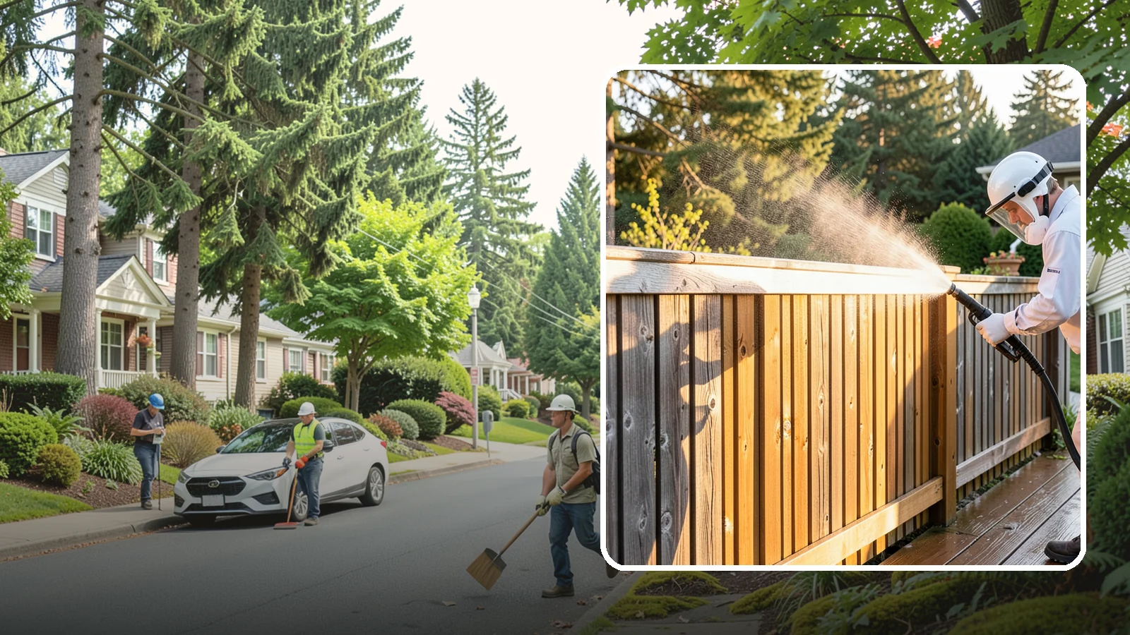 Cedar Fence Cleaning in Beaux Arts Village, King County, WA - Gentle cleaning tuned for cedar, the wood that grays fastest under Washington's damp, shaded conditions.