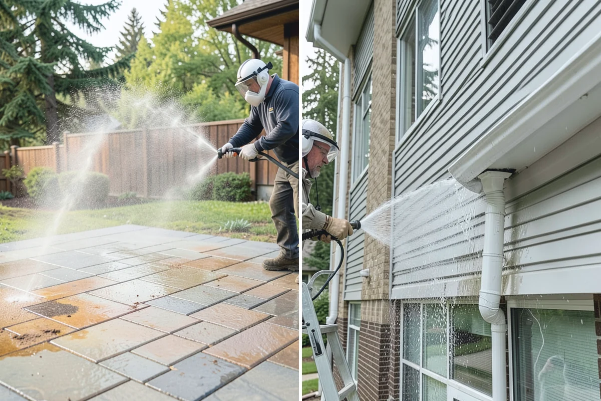Cedar Fence Cleaning in Beaux Arts Village, King County, WA - Test a small area to confirm the right pressure for the grain