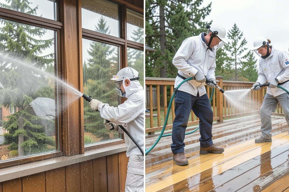 Cedar Fence Cleaning in Black Diamond, King County, WA - Test a small area to confirm the right pressure for the grain