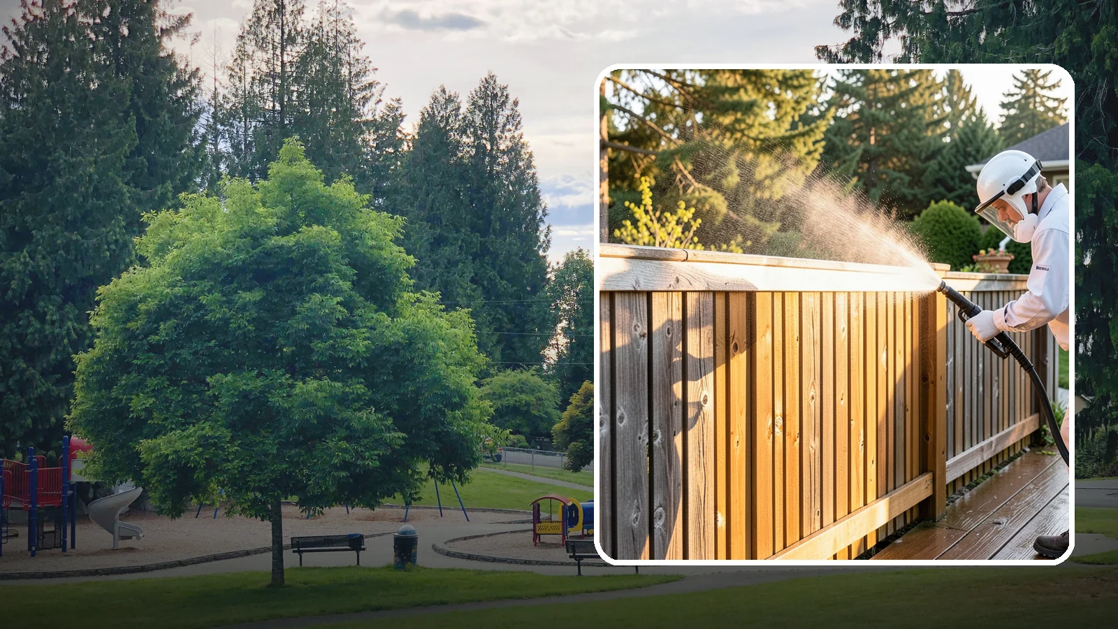 Cedar Fence Cleaning in Bonney Lake, Pierce County, WA - Gentle cleaning tuned for cedar, the wood that grays fastest under Washington's damp, shaded conditions.