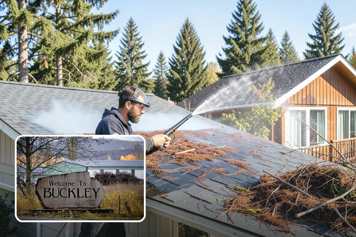 Cedar Fence Cleaning in Buckley, Pierce County, WA - Brings back cedar's natural warm color hidden under gray weathering