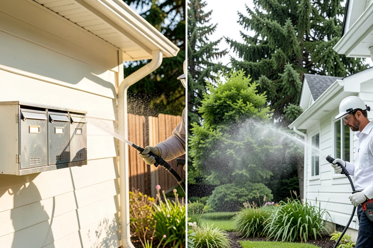Cedar Fence Cleaning in Clyde Hill, King County, WA - Test a small area to confirm the right pressure for the grain