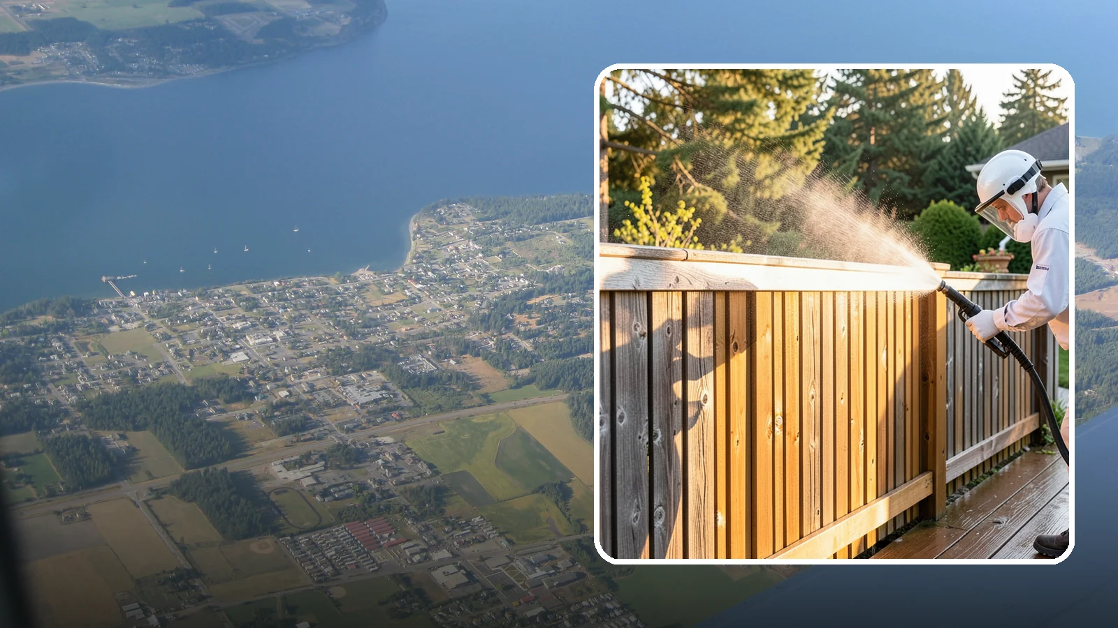Cedar Fence Cleaning in Coupeville, Island County, WA - Gentle cleaning tuned for cedar, the wood that grays fastest under Washington's damp, shaded conditions.