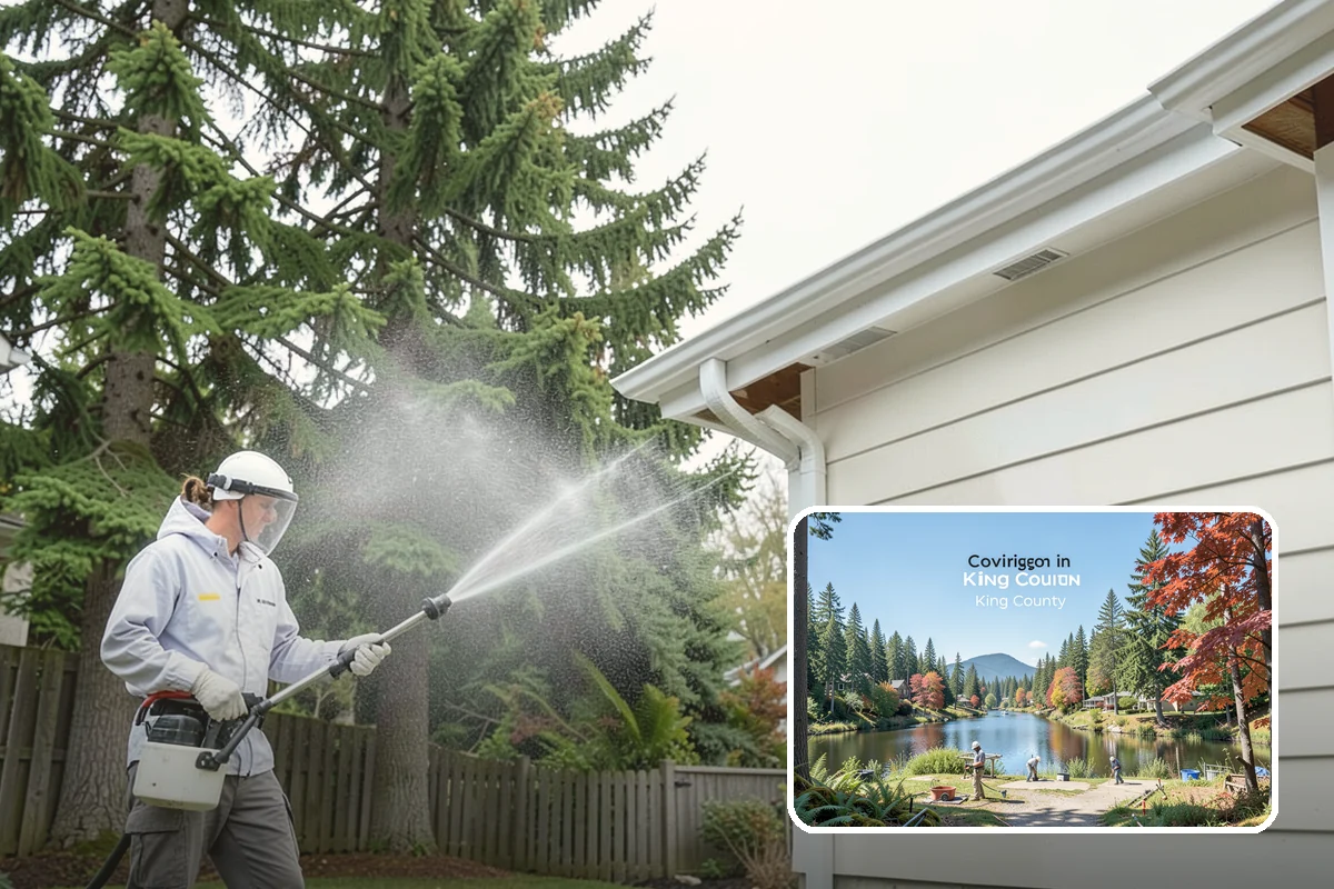 Cedar Fence Cleaning in Covington, King County, WA - Brings back cedar's natural warm color hidden under gray weathering