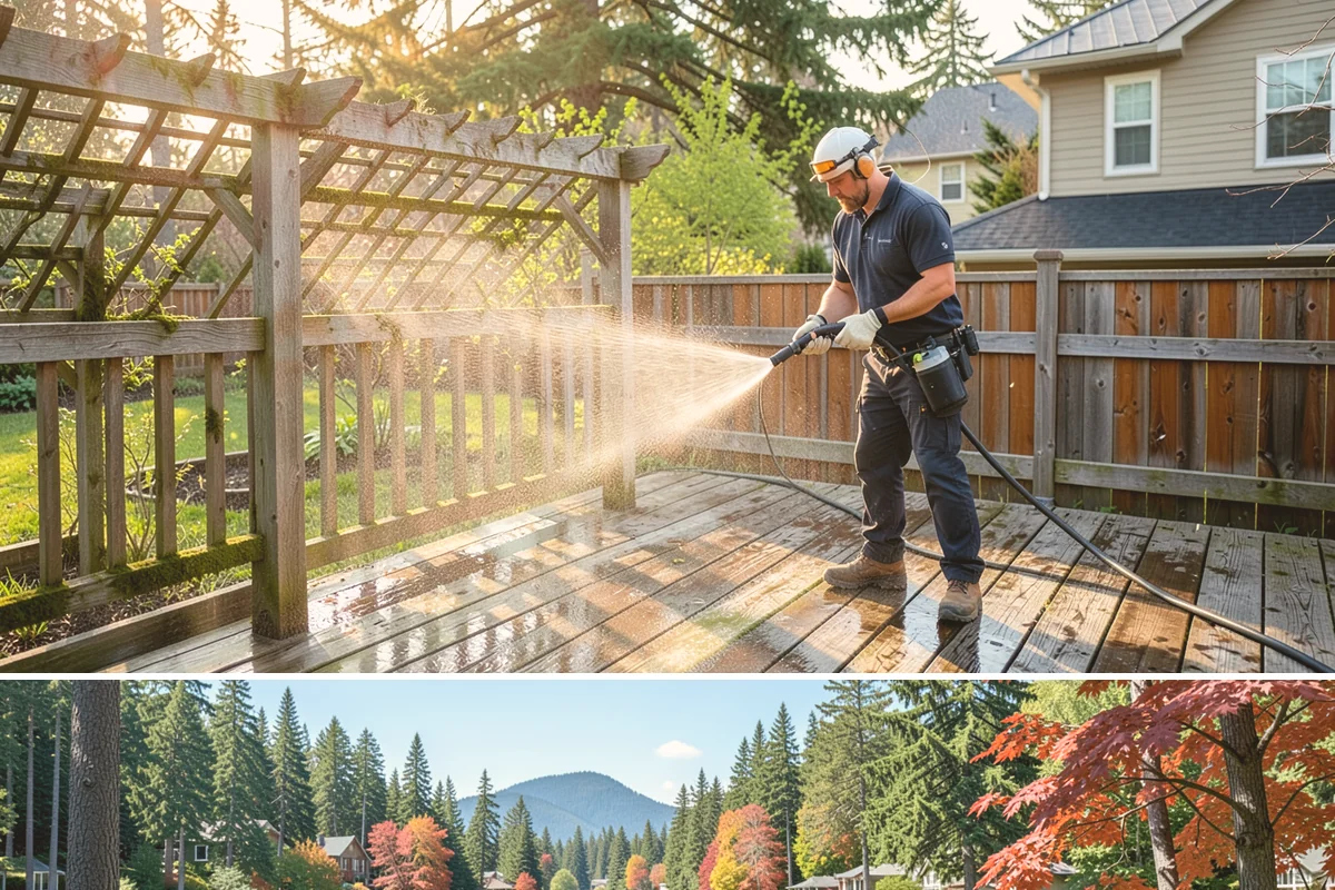 Cedar Fence Cleaning in Covington, King County, WA - A dry stretch in summer is best so the cedar can fully dry before any stain or sealer goes on.