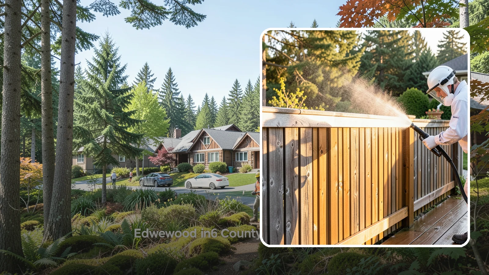 Cedar Fence Cleaning in Edgewood, Pierce County, WA - Gentle cleaning tuned for cedar, the wood that grays fastest under Washington's damp, shaded conditions.