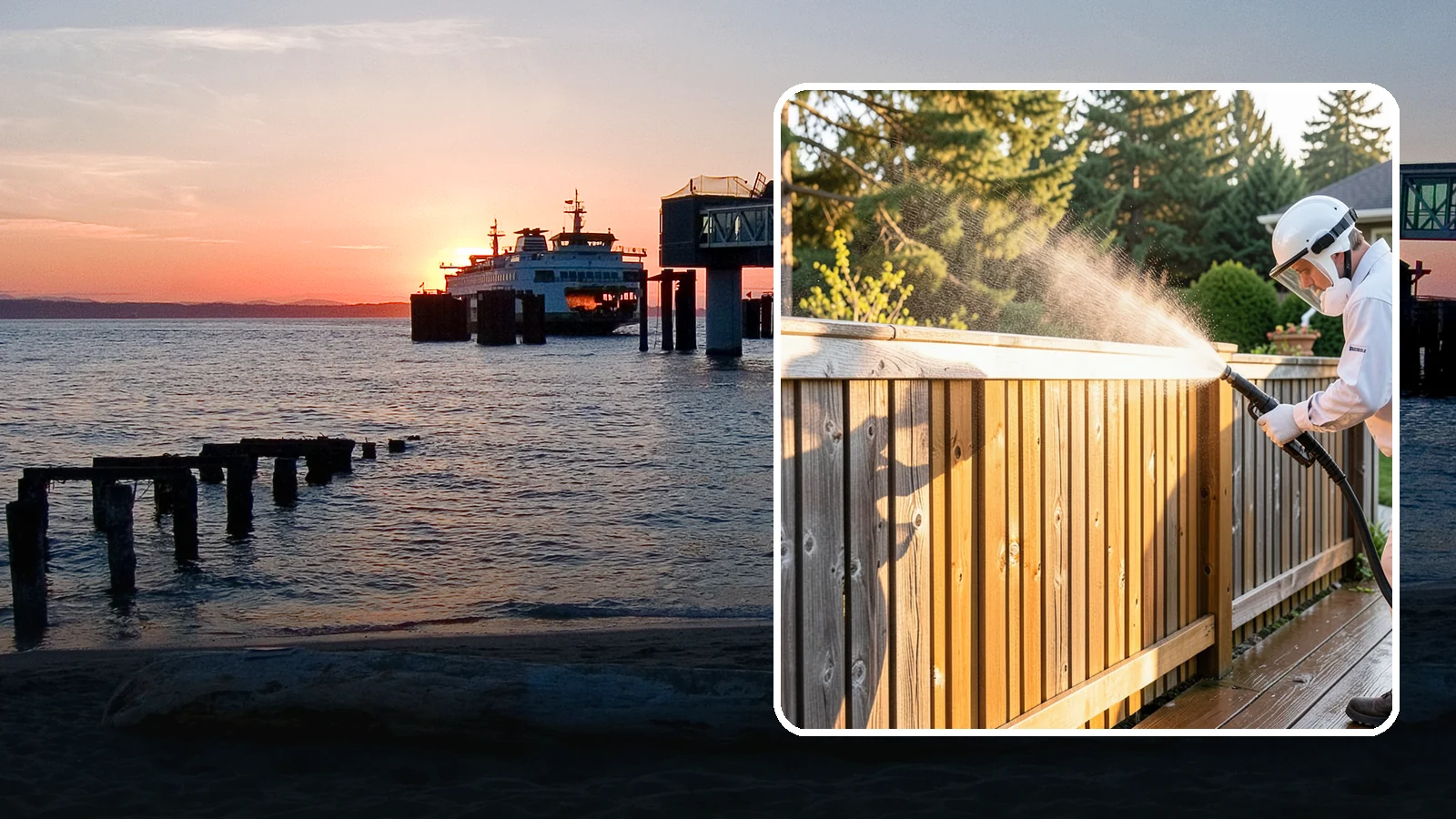 Cedar Fence Cleaning in Edmonds, Snohomish County, WA - Gentle cleaning tuned for cedar, the wood that grays fastest under Washington's damp, shaded conditions.