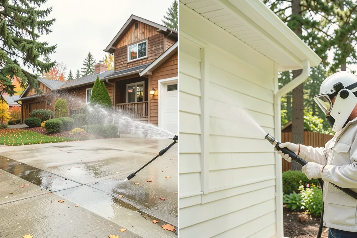 Cedar Fence Cleaning in Edmonds, Snohomish County, WA - Test a small area to confirm the right pressure for the grain