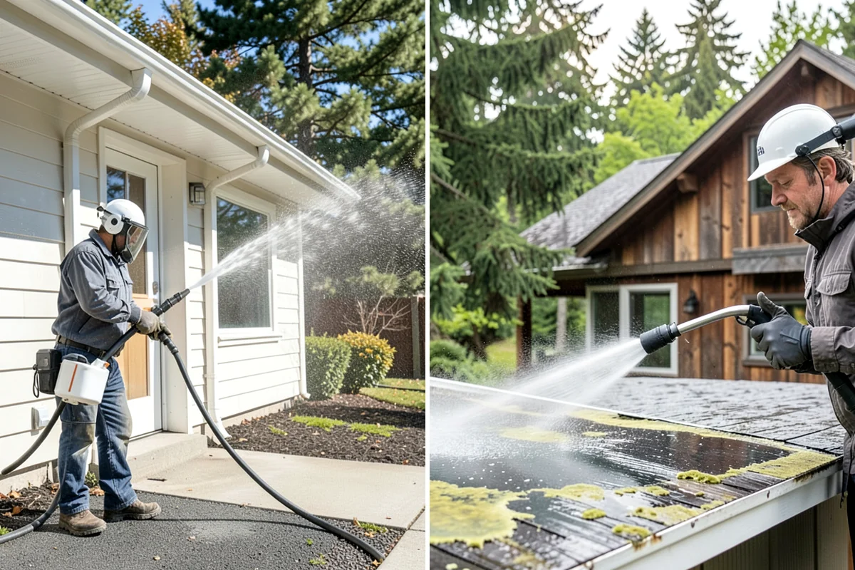 Cedar Fence Cleaning in Enumclaw, King County, WA - Test a small area to confirm the right pressure for the grain
