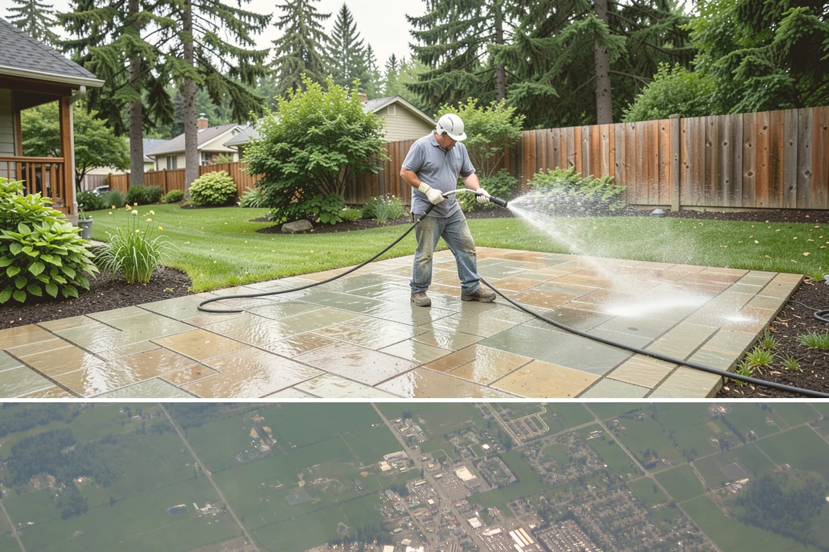 Cedar Fence Cleaning in Enumclaw, King County, WA - A dry stretch in summer is best so the cedar can fully dry before any stain or sealer goes on.