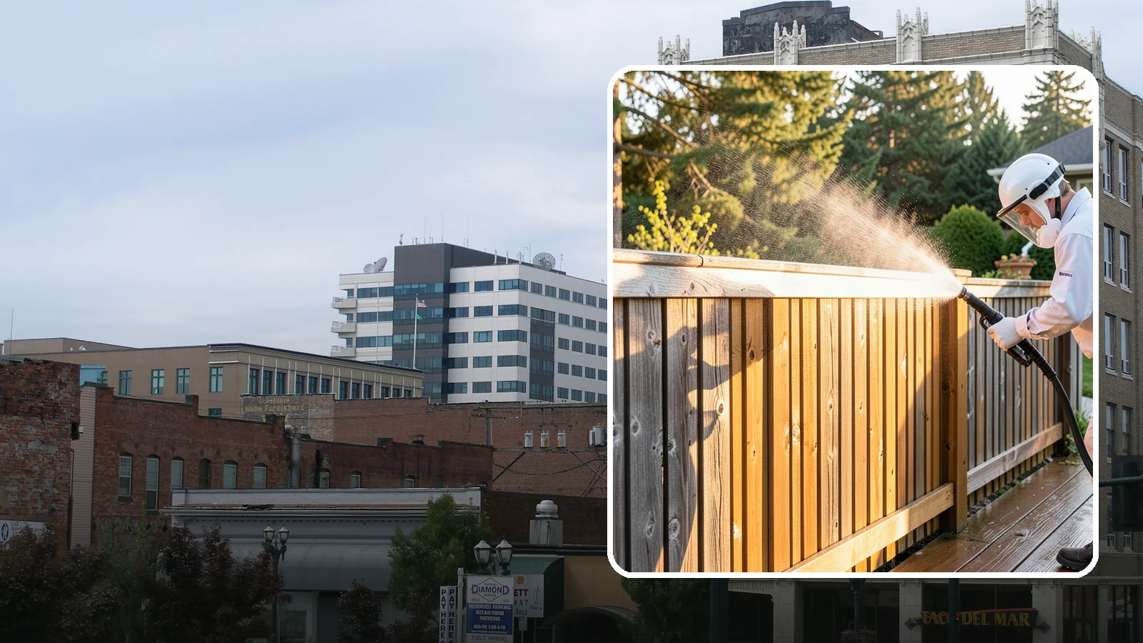 Cedar Fence Cleaning in Everett, Snohomish County, WA - Gentle cleaning tuned for cedar, the wood that grays fastest under Washington's damp, shaded conditions.