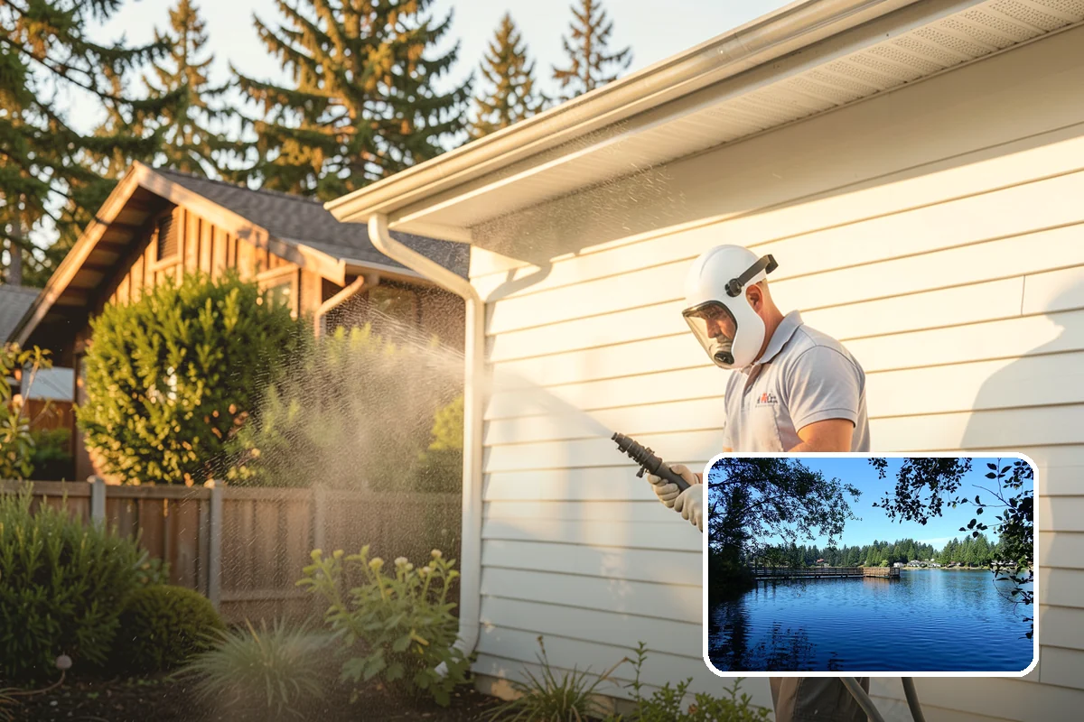 Cedar Fence Cleaning in Federal Way, King County, WA - Brings back cedar's natural warm color hidden under gray weathering
