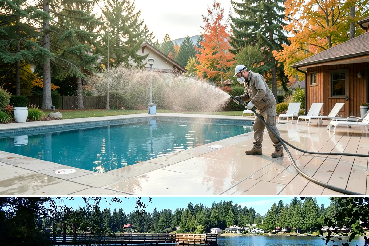 Cedar Fence Cleaning in Federal Way, King County, WA - A dry stretch in summer is best so the cedar can fully dry before any stain or sealer goes on.