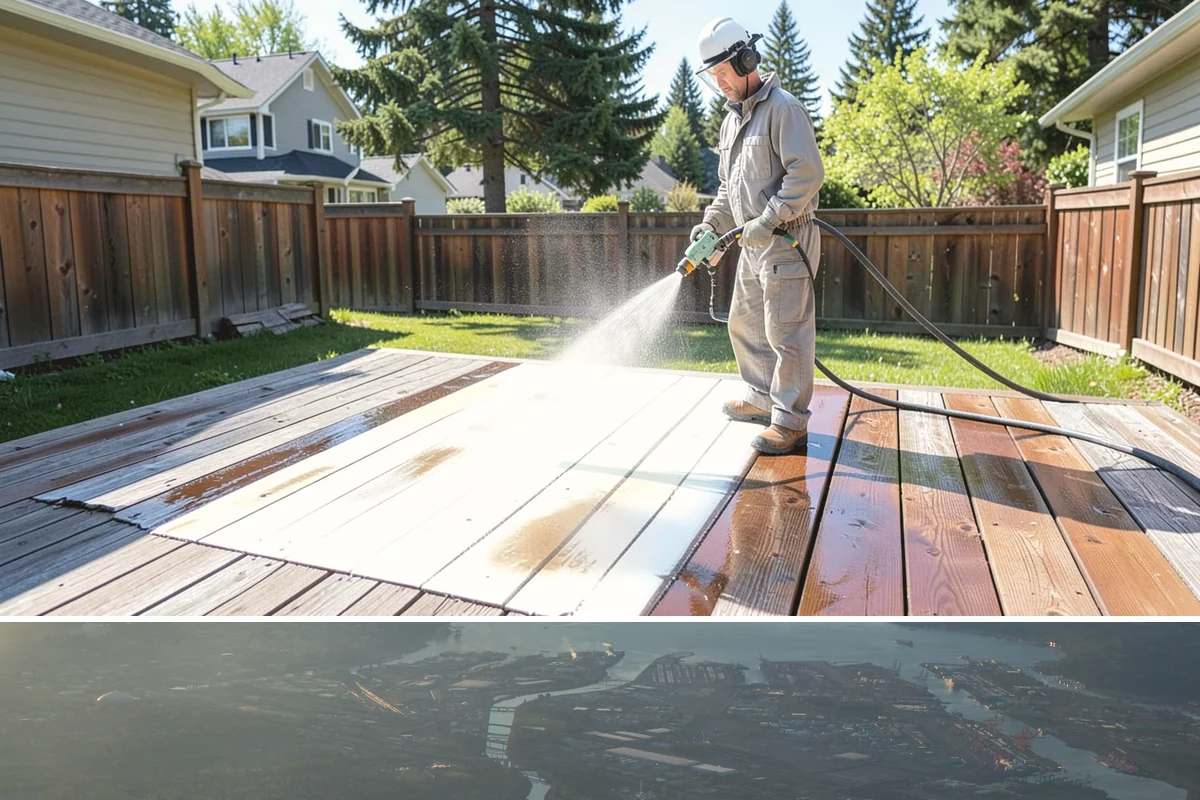 Cedar Fence Cleaning in Fife, Pierce County, WA - A dry stretch in summer is best so the cedar can fully dry before any stain or sealer goes on.