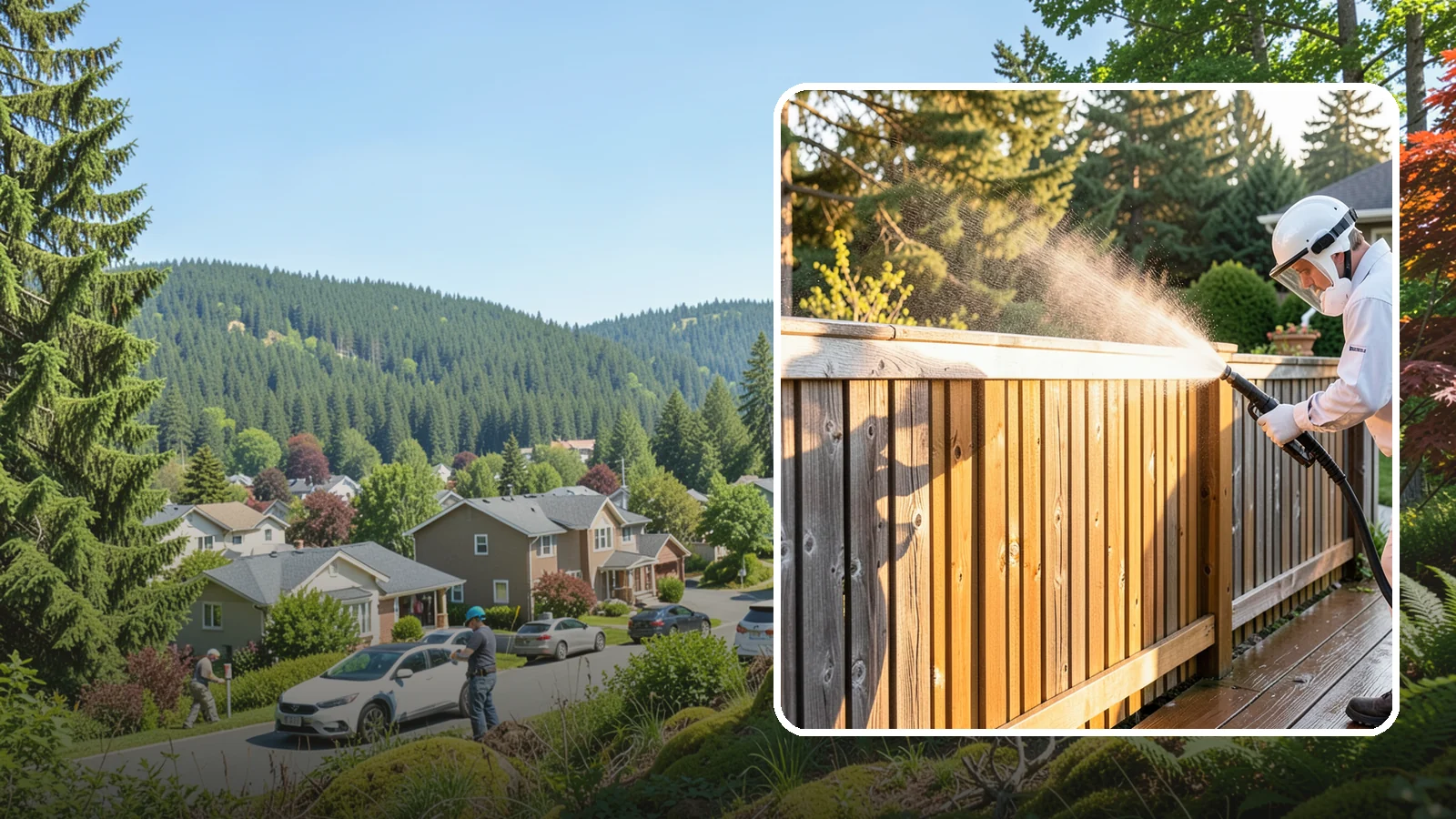 Cedar Fence Cleaning in Index, Snohomish County, WA - Gentle cleaning tuned for cedar, the wood that grays fastest under Washington's damp, shaded conditions.