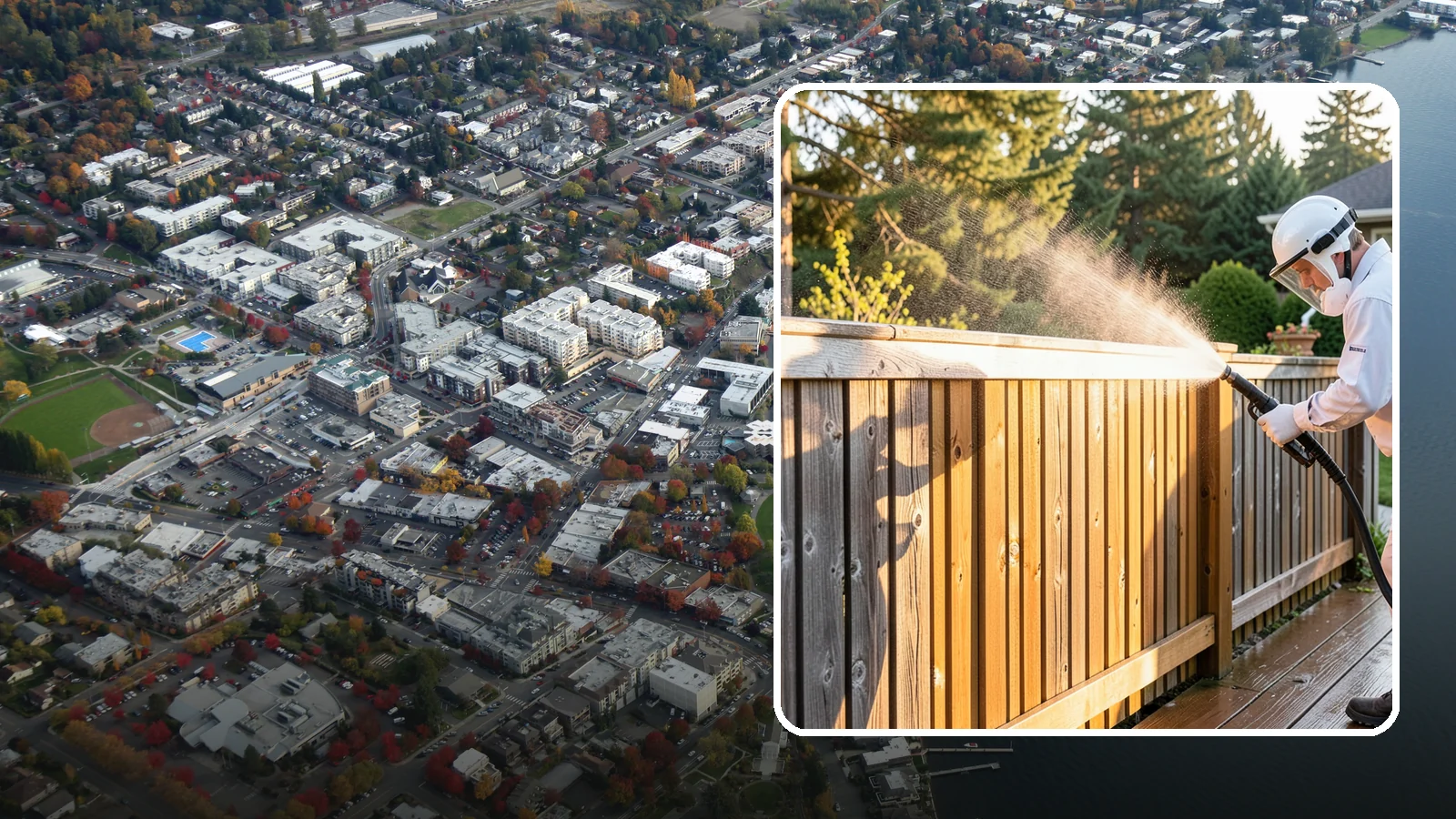 Cedar Fence Cleaning in Kirkland, King County, WA - Gentle cleaning tuned for cedar, the wood that grays fastest under Washington's damp, shaded conditions.