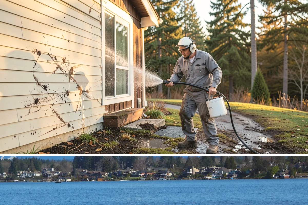 Cedar Fence Cleaning in Lake Stevens, Snohomish County, WA - A dry stretch in summer is best so the cedar can fully dry before any stain or sealer goes on.
