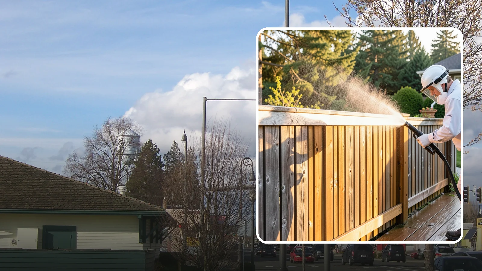 Cedar Fence Cleaning in Marysville, Snohomish County, WA - Gentle cleaning tuned for cedar, the wood that grays fastest under Washington's damp, shaded conditions.