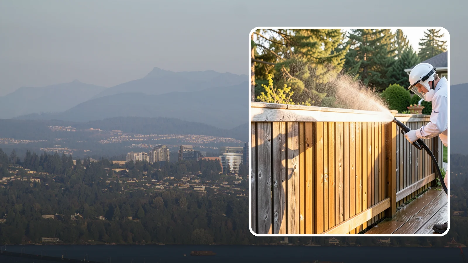 Cedar Fence Cleaning in Medina, King County, WA - Gentle cleaning tuned for cedar, the wood that grays fastest under Washington's damp, shaded conditions.