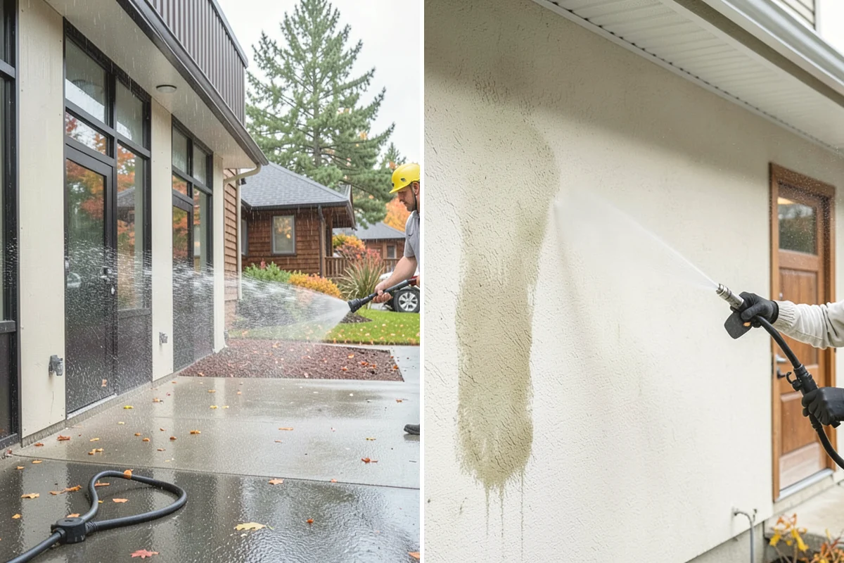 Cedar Fence Cleaning in Mercer Island, King County, WA - Test a small area to confirm the right pressure for the grain