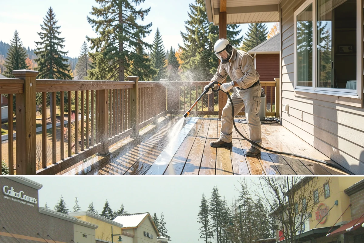 Cedar Fence Cleaning in Mill Creek, Snohomish County, WA - A dry stretch in summer is best so the cedar can fully dry before any stain or sealer goes on.