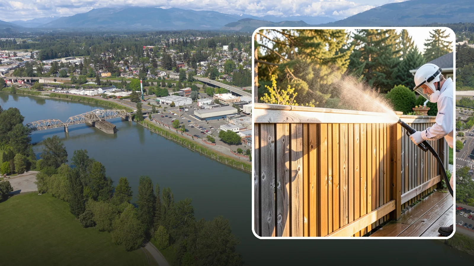 Cedar Fence Cleaning in Mount Vernon, Skagit County, WA - Gentle cleaning tuned for cedar, the wood that grays fastest under Washington's damp, shaded conditions.