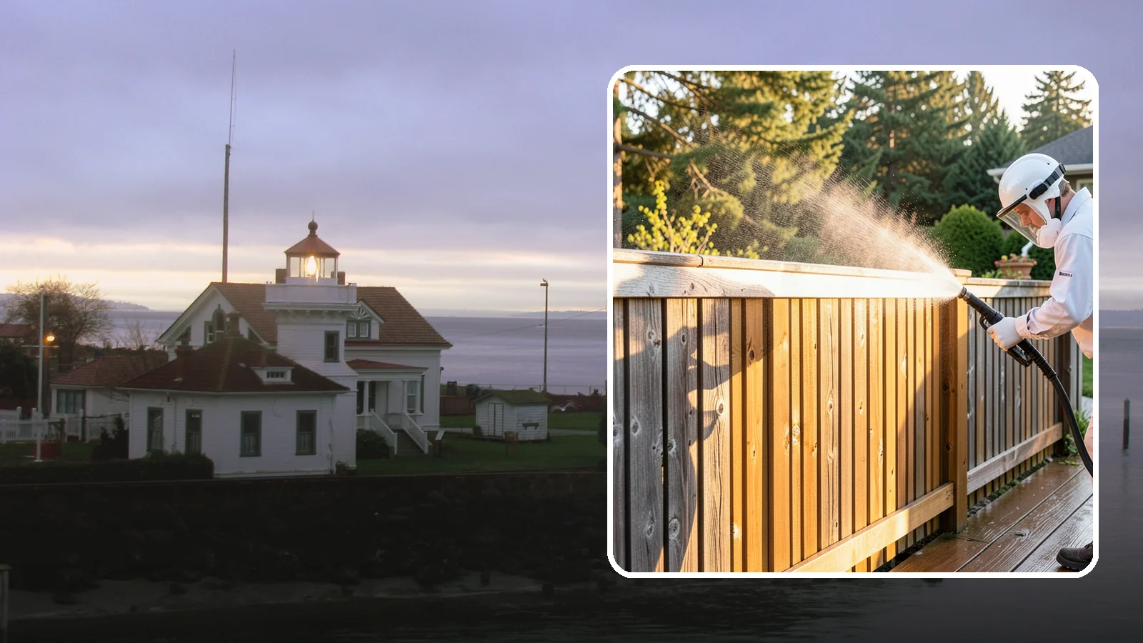 Cedar Fence Cleaning in Mukilteo, Snohomish County, WA - Gentle cleaning tuned for cedar, the wood that grays fastest under Washington's damp, shaded conditions.