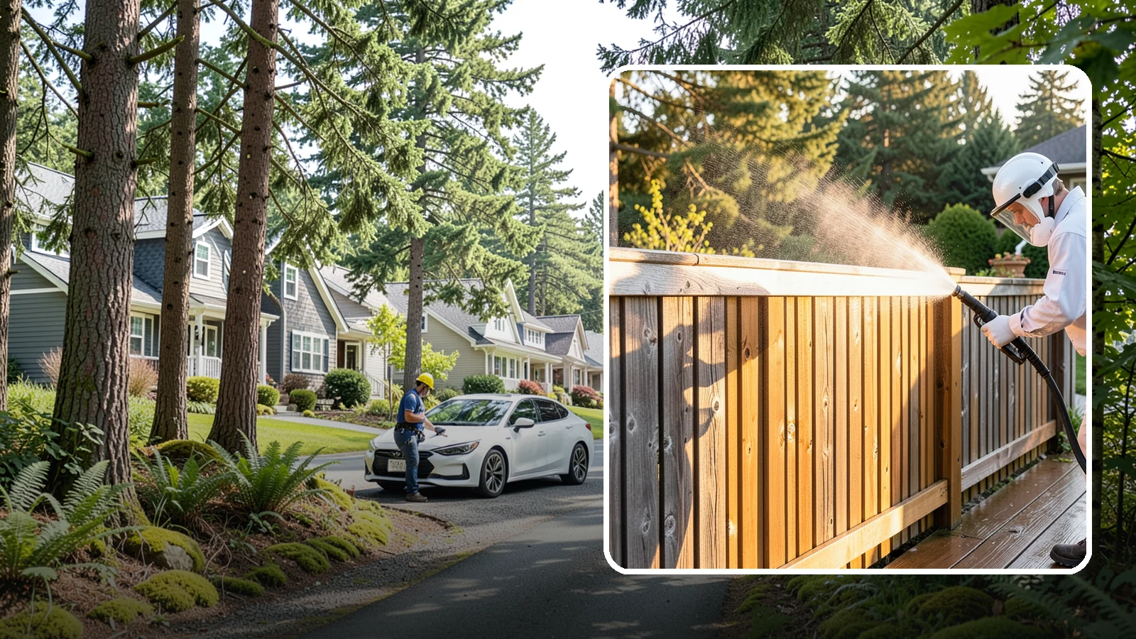 Cedar Fence Cleaning in Normandy Park, King County, WA - Gentle cleaning tuned for cedar, the wood that grays fastest under Washington's damp, shaded conditions.