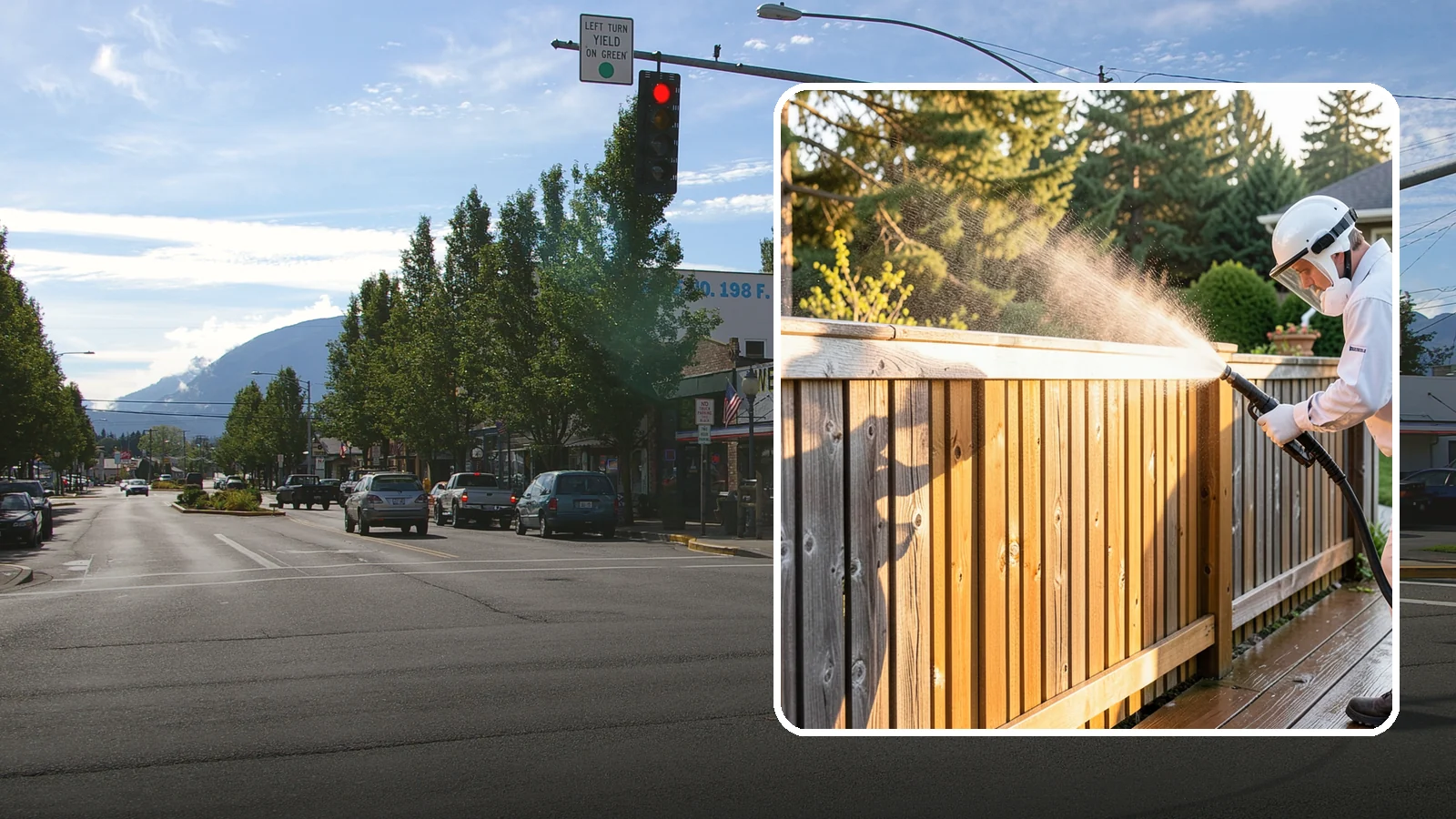 Cedar Fence Cleaning in North Bend, King County, WA - Gentle cleaning tuned for cedar, the wood that grays fastest under Washington's damp, shaded conditions.