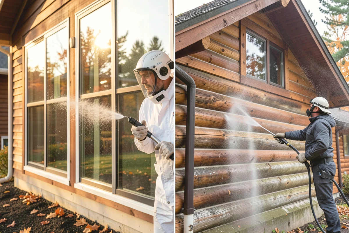 Cedar Fence Cleaning in Oak Harbor, Island County, WA - Test a small area to confirm the right pressure for the grain
