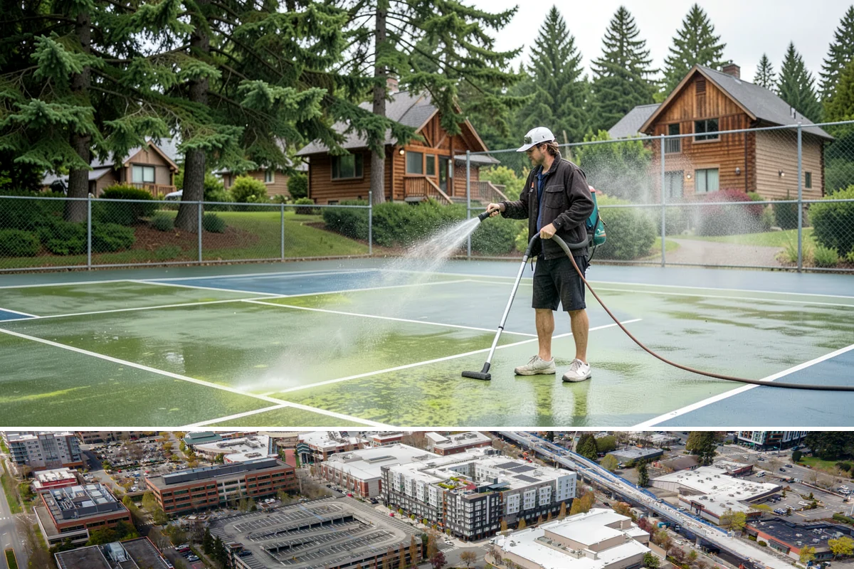Cedar Fence Cleaning in Redmond, King County, WA - A dry stretch in summer is best so the cedar can fully dry before any stain or sealer goes on.