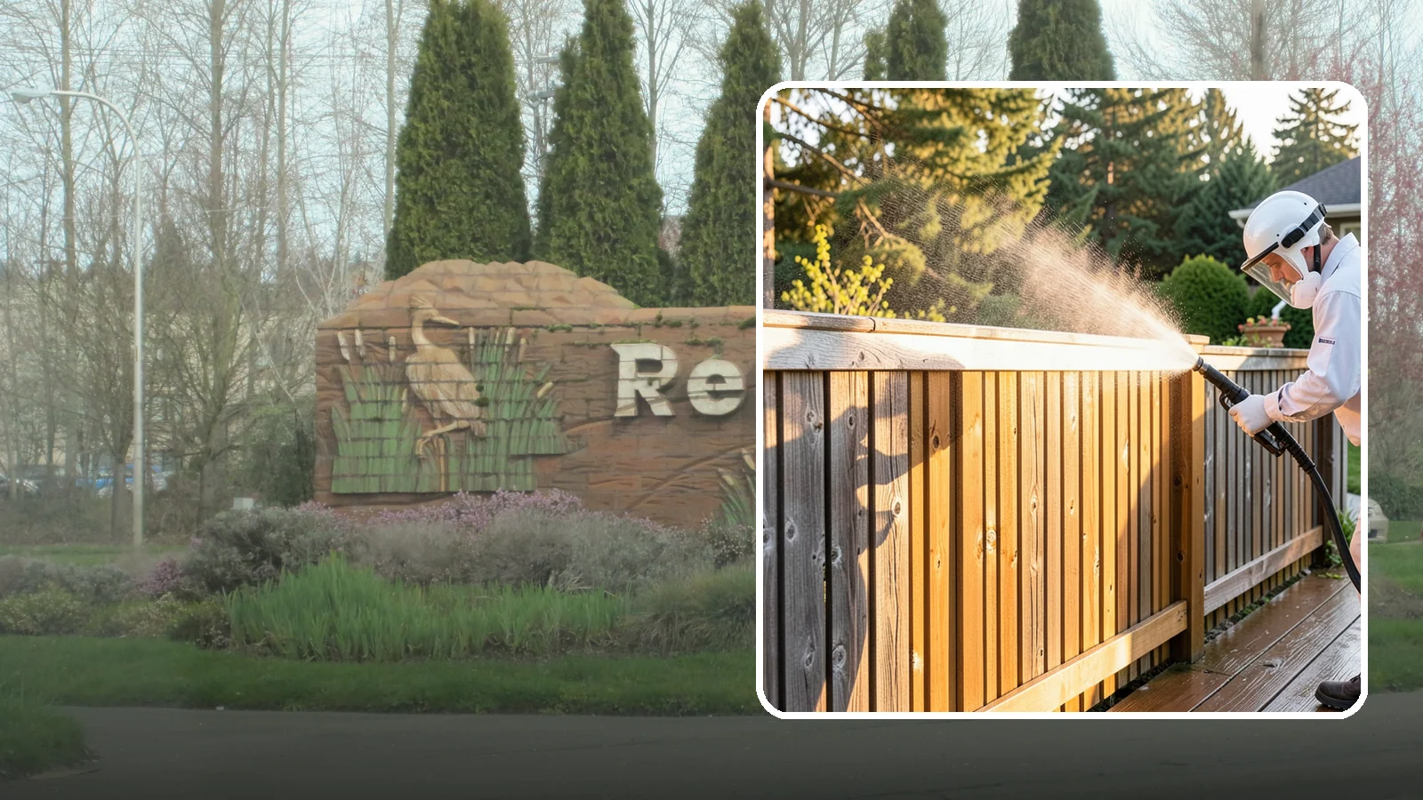 Cedar Fence Cleaning in Renton, King County, WA - Gentle cleaning tuned for cedar, the wood that grays fastest under Washington's damp, shaded conditions.