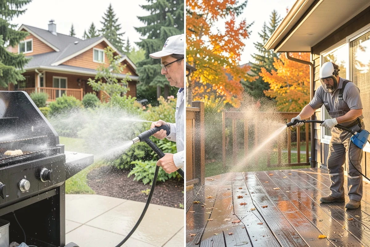 Cedar Fence Cleaning in Ruston, Pierce County, WA - Test a small area to confirm the right pressure for the grain