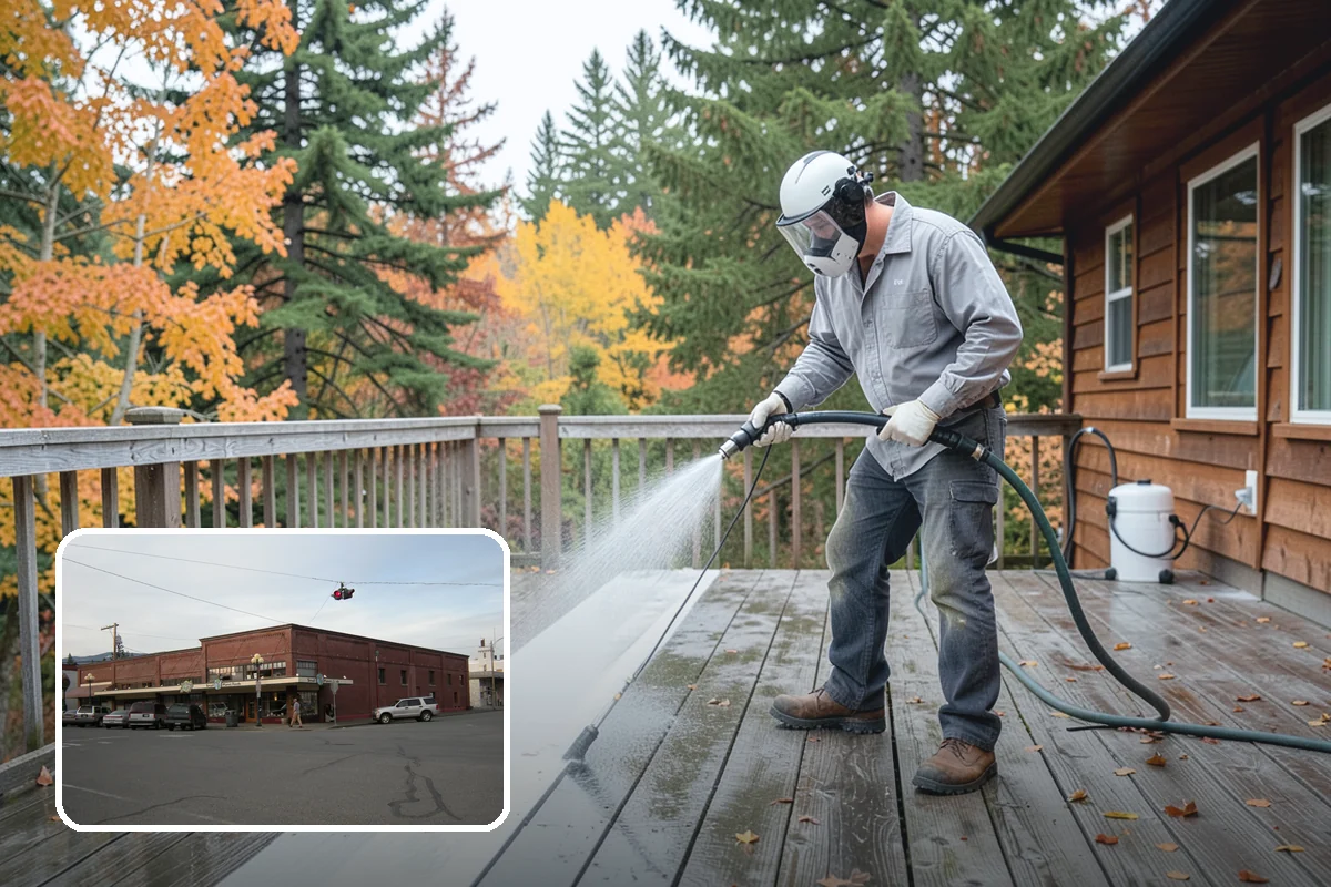 Cedar Fence Cleaning in Sedro-Woolley, Skagit County, WA - Brings back cedar's natural warm color hidden under gray weathering