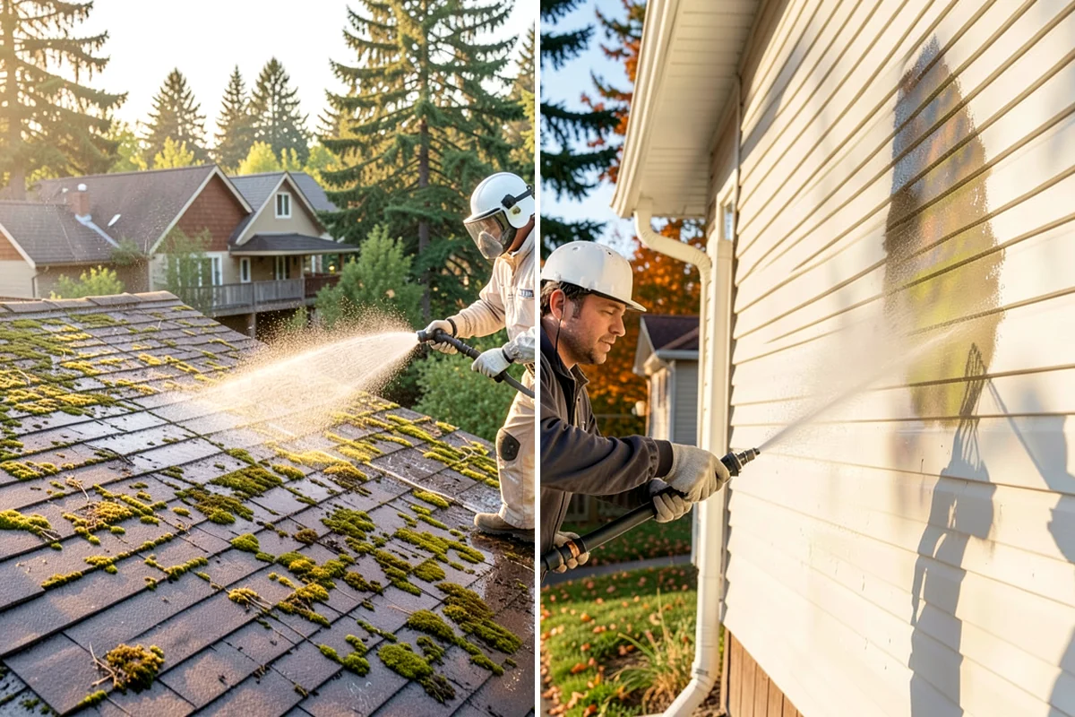 Cedar Fence Cleaning in Shoreline, King County, WA - Test a small area to confirm the right pressure for the grain
