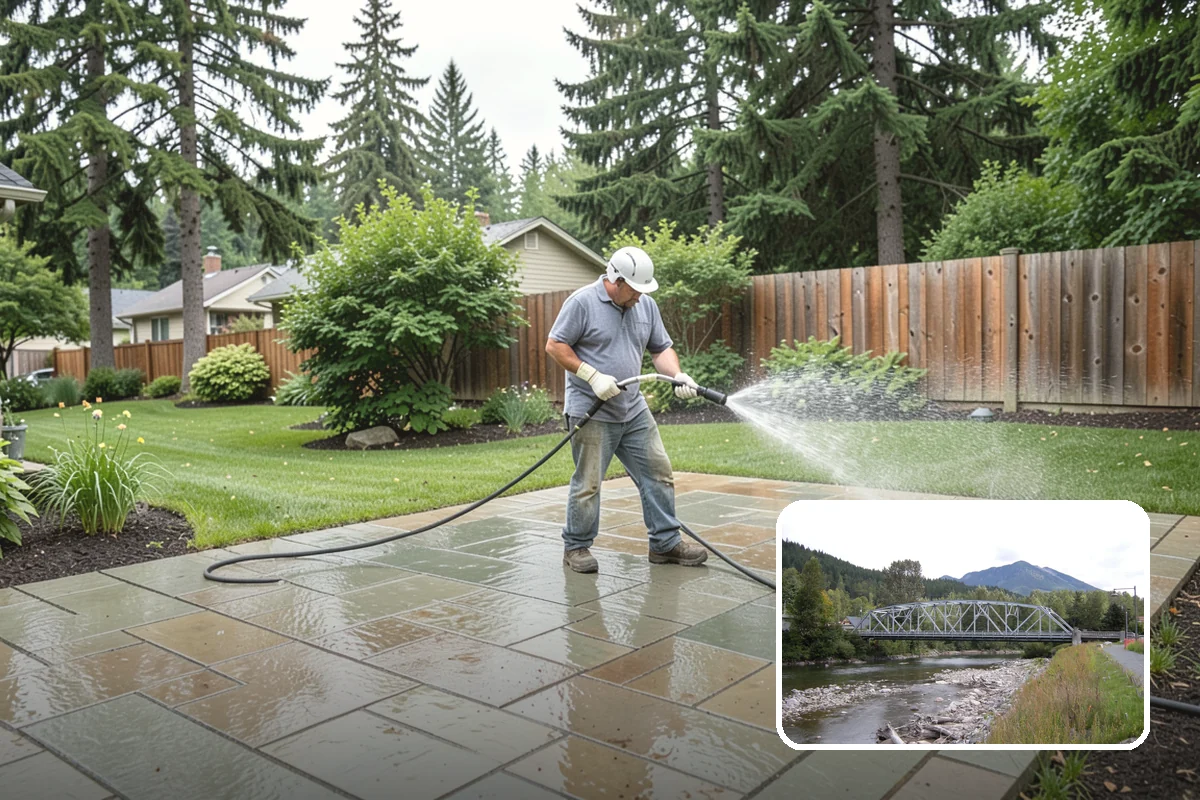 Cedar Fence Cleaning in Skykomish, King County, WA - Brings back cedar's natural warm color hidden under gray weathering