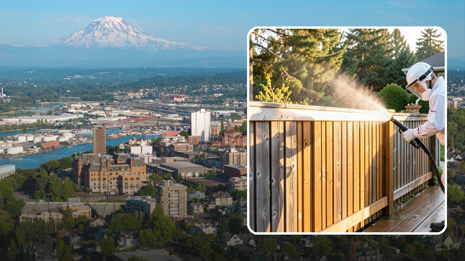 Cedar Fence Cleaning in Tacoma, Pierce County, WA - Gentle cleaning tuned for cedar, the wood that grays fastest under Washington's damp, shaded conditions.