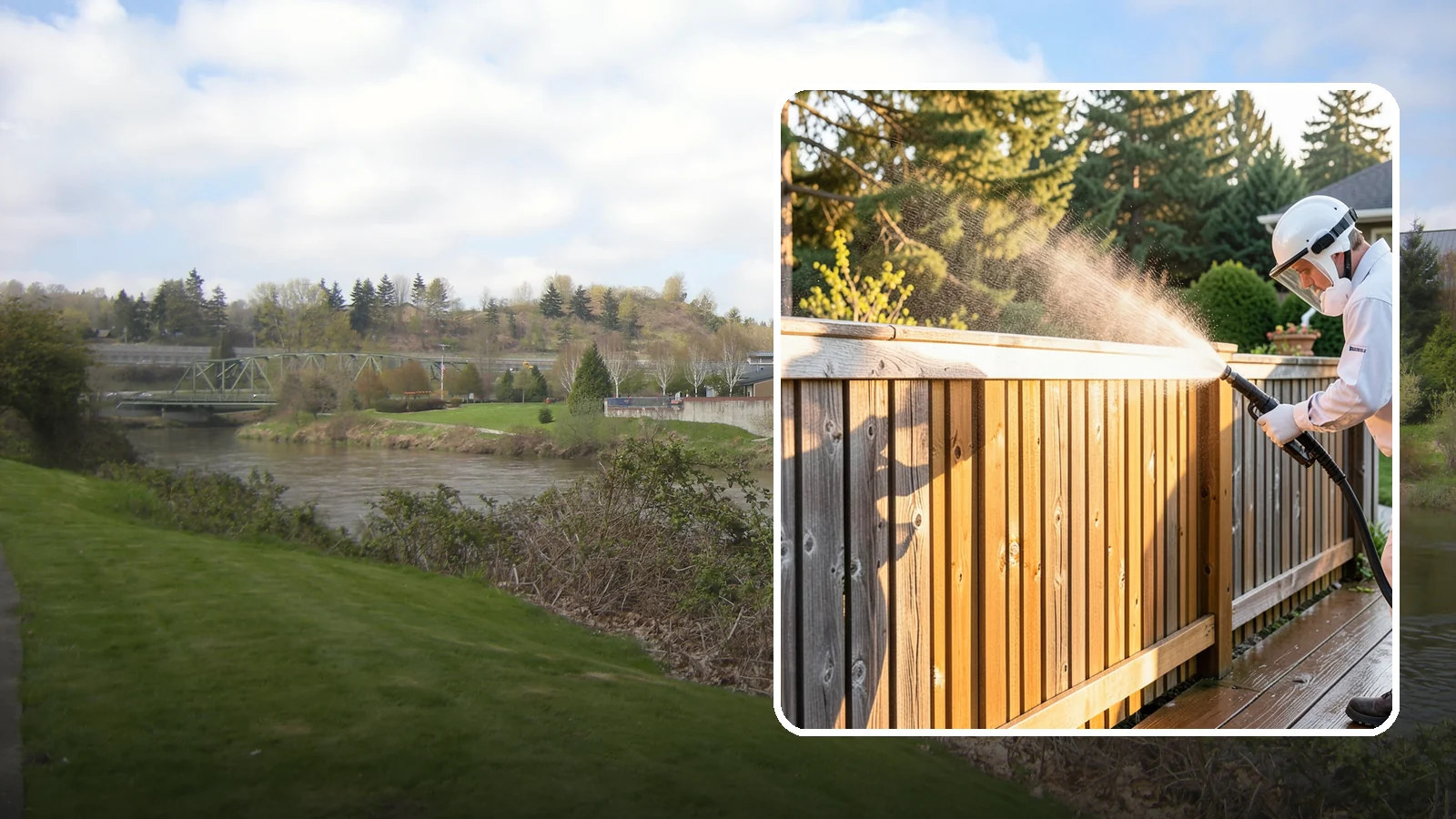 Cedar Fence Cleaning in Tukwila, King County, WA - Gentle cleaning tuned for cedar, the wood that grays fastest under Washington's damp, shaded conditions.
