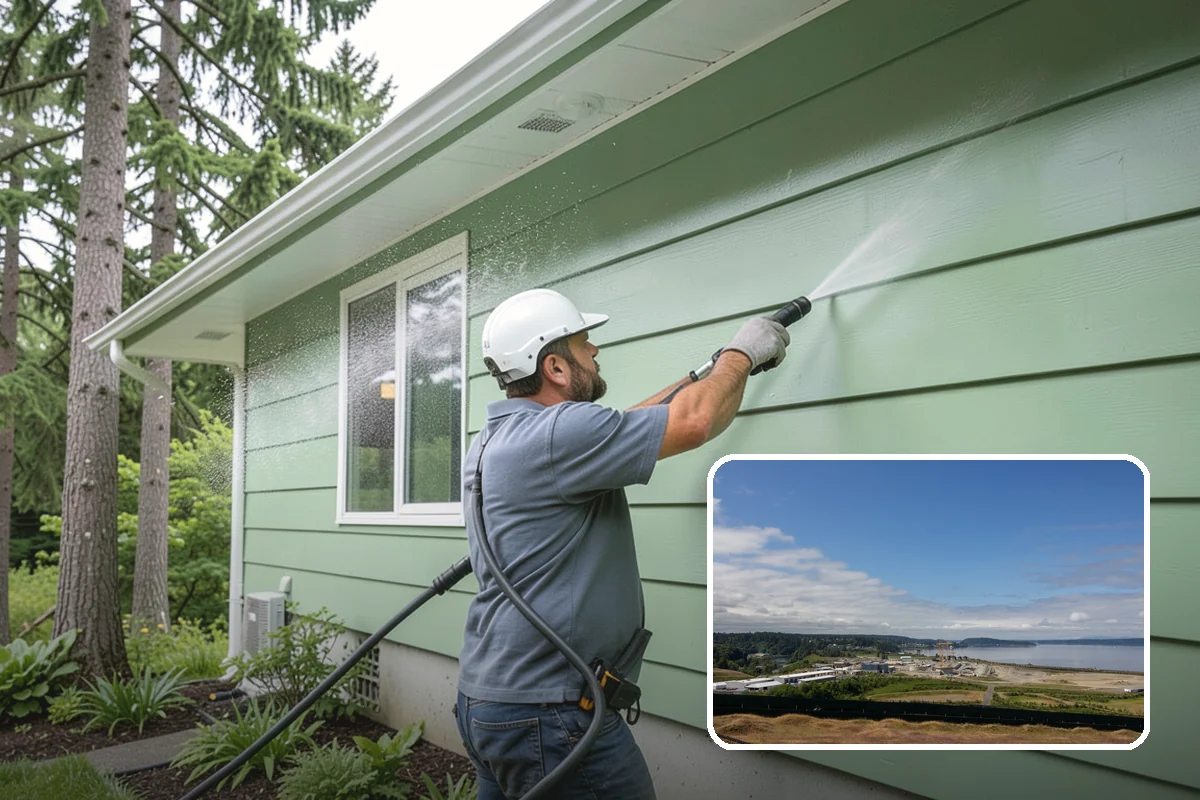 Cedar Fence Cleaning in University Place, Pierce County, WA - Brings back cedar's natural warm color hidden under gray weathering