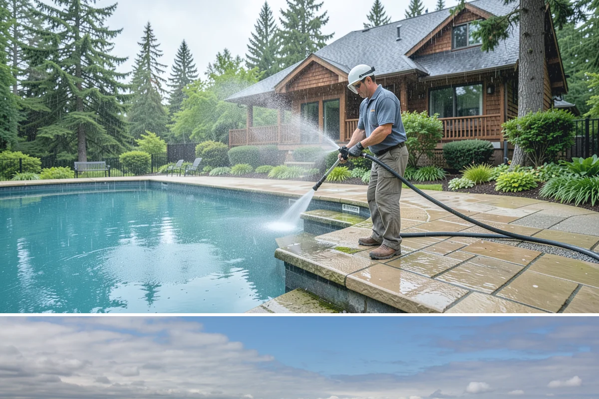 Cedar Fence Cleaning in University Place, Pierce County, WA - A dry stretch in summer is best so the cedar can fully dry before any stain or sealer goes on.