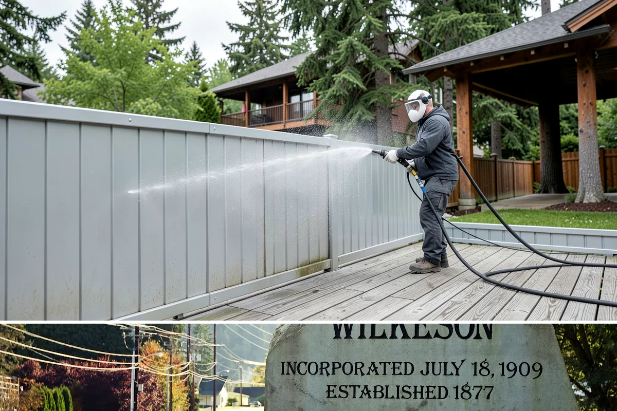 Cedar Fence Cleaning in Wilkeson, Pierce County, WA - A dry stretch in summer is best so the cedar can fully dry before any stain or sealer goes on.