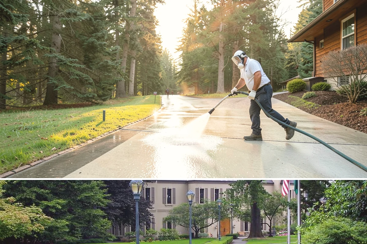 Cedar Fence Cleaning in Woodinville, King County, WA - A dry stretch in summer is best so the cedar can fully dry before any stain or sealer goes on.