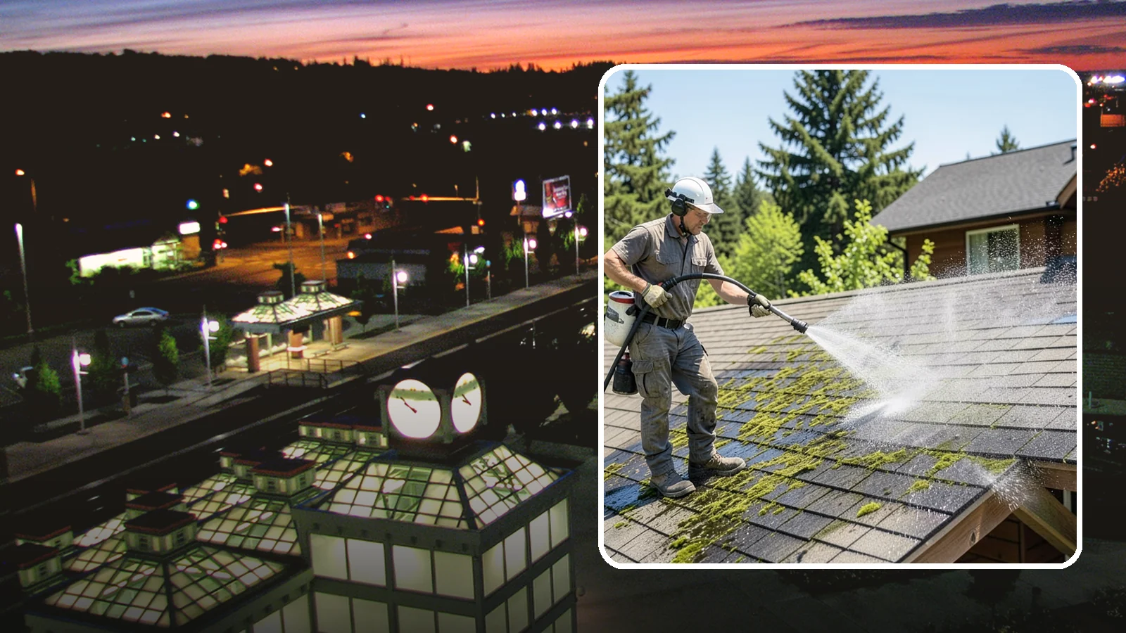 Cedar Shake Roof Cleaning in Auburn, King County, WA - Gentle restoration cleaning for cedar shake and shingle roofs that removes moss while preserving the wood.