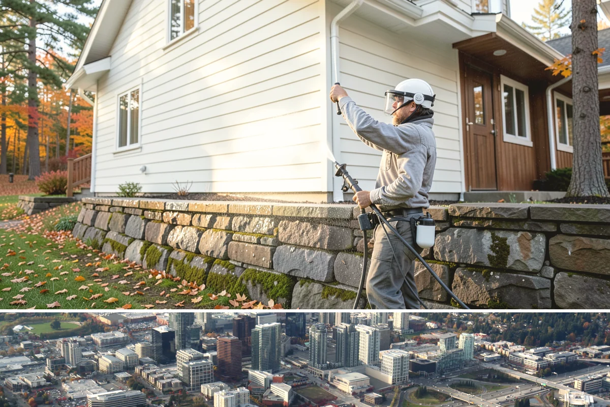 Cedar Shake Roof Cleaning in Bellevue, King County, WA - Clean cedar roofs in mid to late summer so the wood can dry fully before autumn moisture returns.