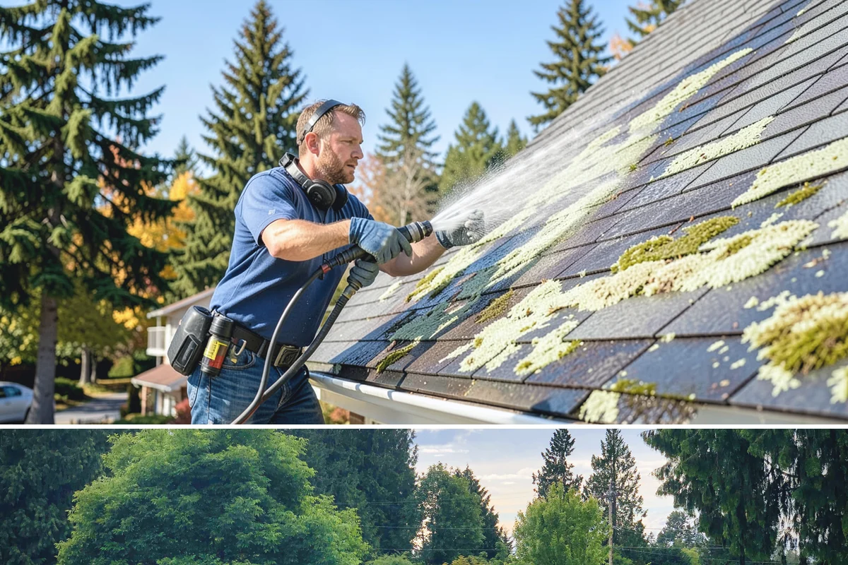 Cedar Shake Roof Cleaning in Bonney Lake, Pierce County, WA - Clean cedar roofs in mid to late summer so the wood can dry fully before autumn moisture returns.