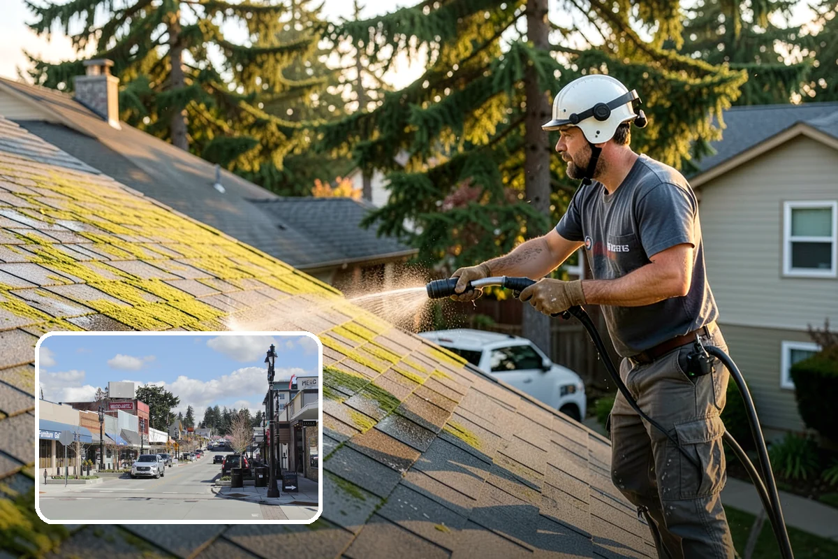 Cedar Shake Roof Cleaning in Bothell, King County, WA - Halts moss-driven rot that destroys untreated cedar roofs