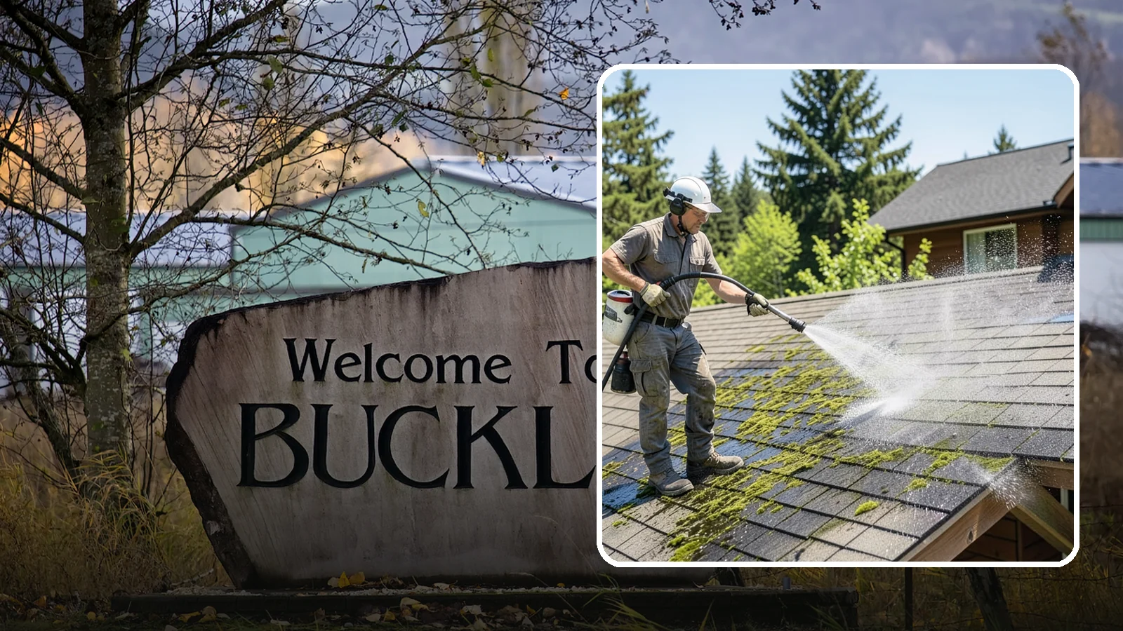Cedar Shake Roof Cleaning in Buckley, Pierce County, WA - Gentle restoration cleaning for cedar shake and shingle roofs that removes moss while preserving the wood.