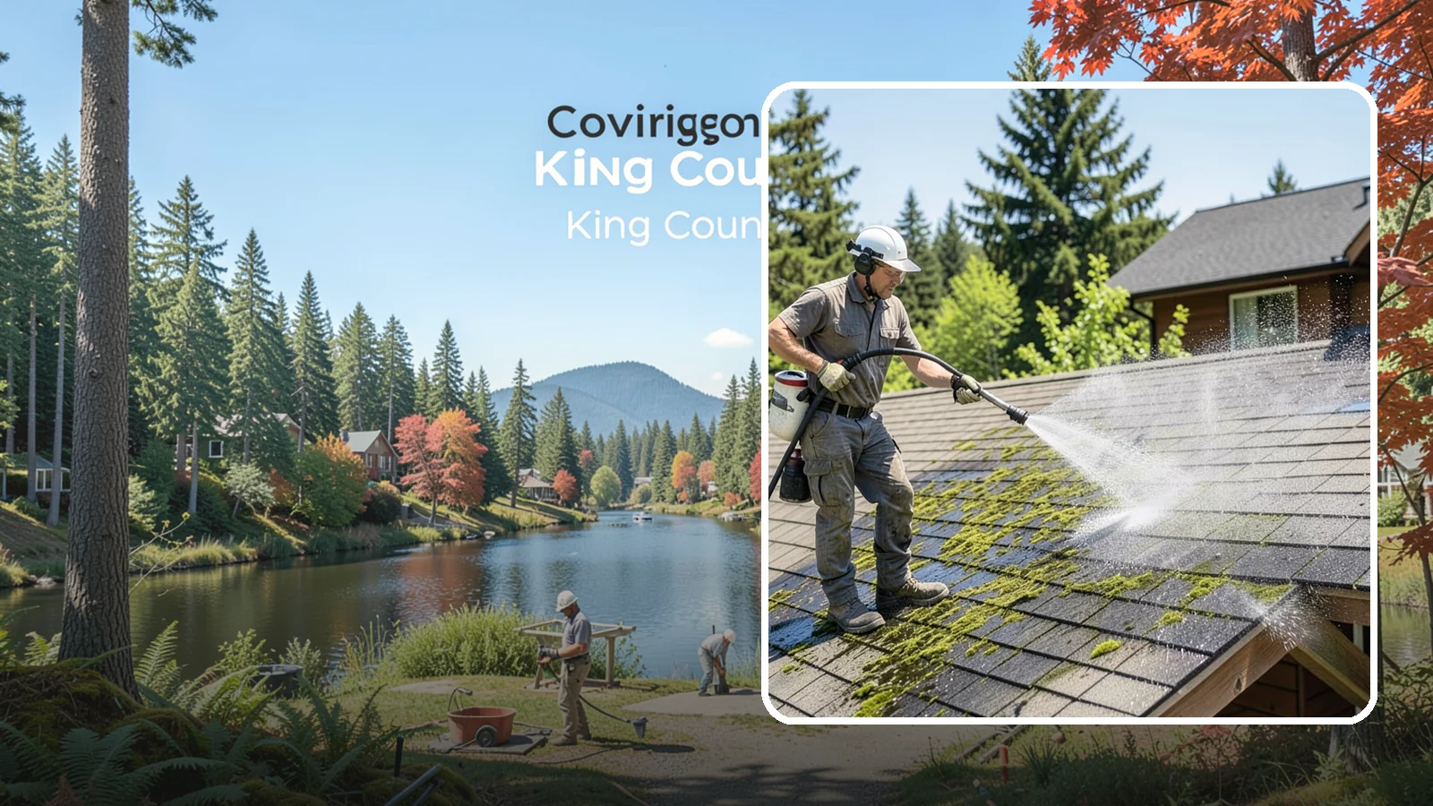 Cedar Shake Roof Cleaning in Covington, King County, WA - Gentle restoration cleaning for cedar shake and shingle roofs that removes moss while preserving the wood.