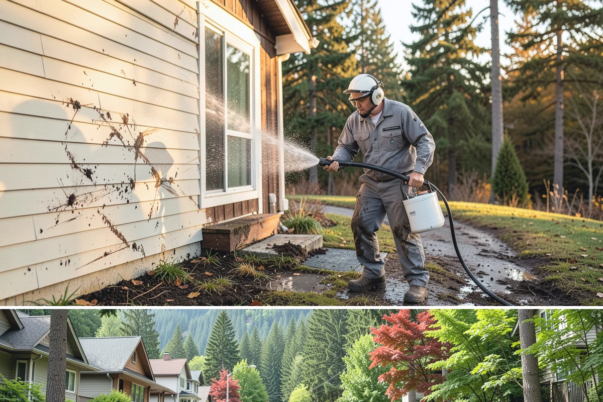 Cedar Shake Roof Cleaning in Darrington, Snohomish County, WA - Clean cedar roofs in mid to late summer so the wood can dry fully before autumn moisture returns.