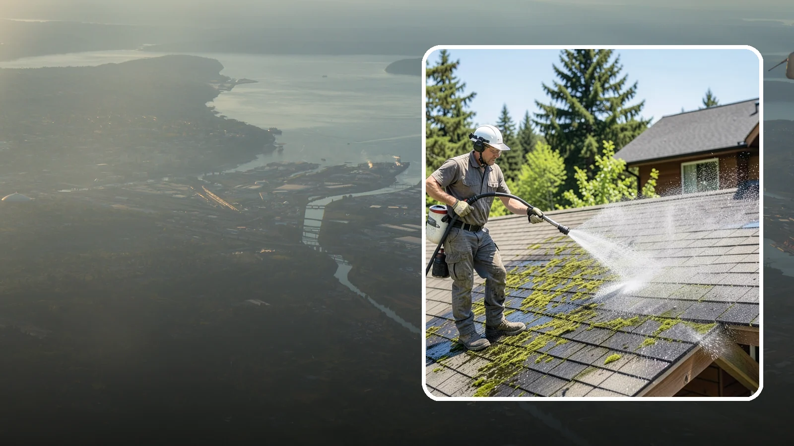 Cedar Shake Roof Cleaning in Fife, Pierce County, WA - Gentle restoration cleaning for cedar shake and shingle roofs that removes moss while preserving the wood.